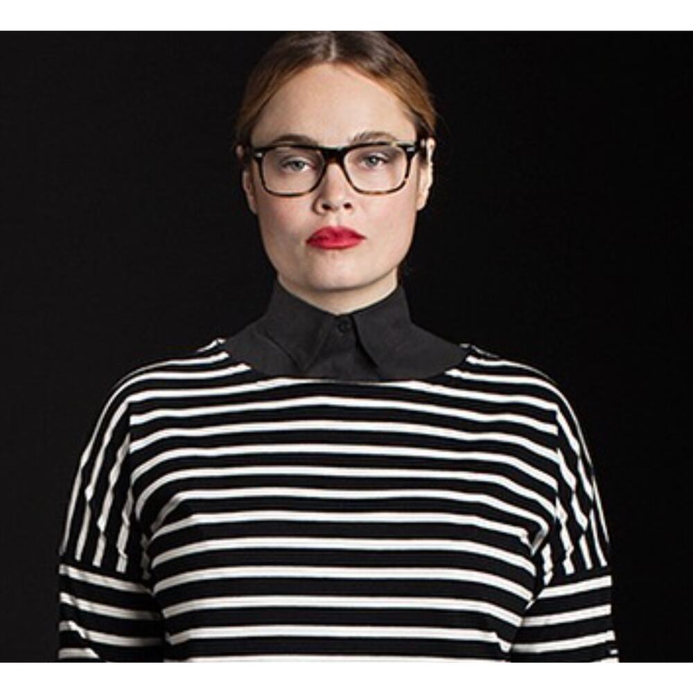 Le Cou Dickey Wakefield in Black Collar Layering Cotton M/L